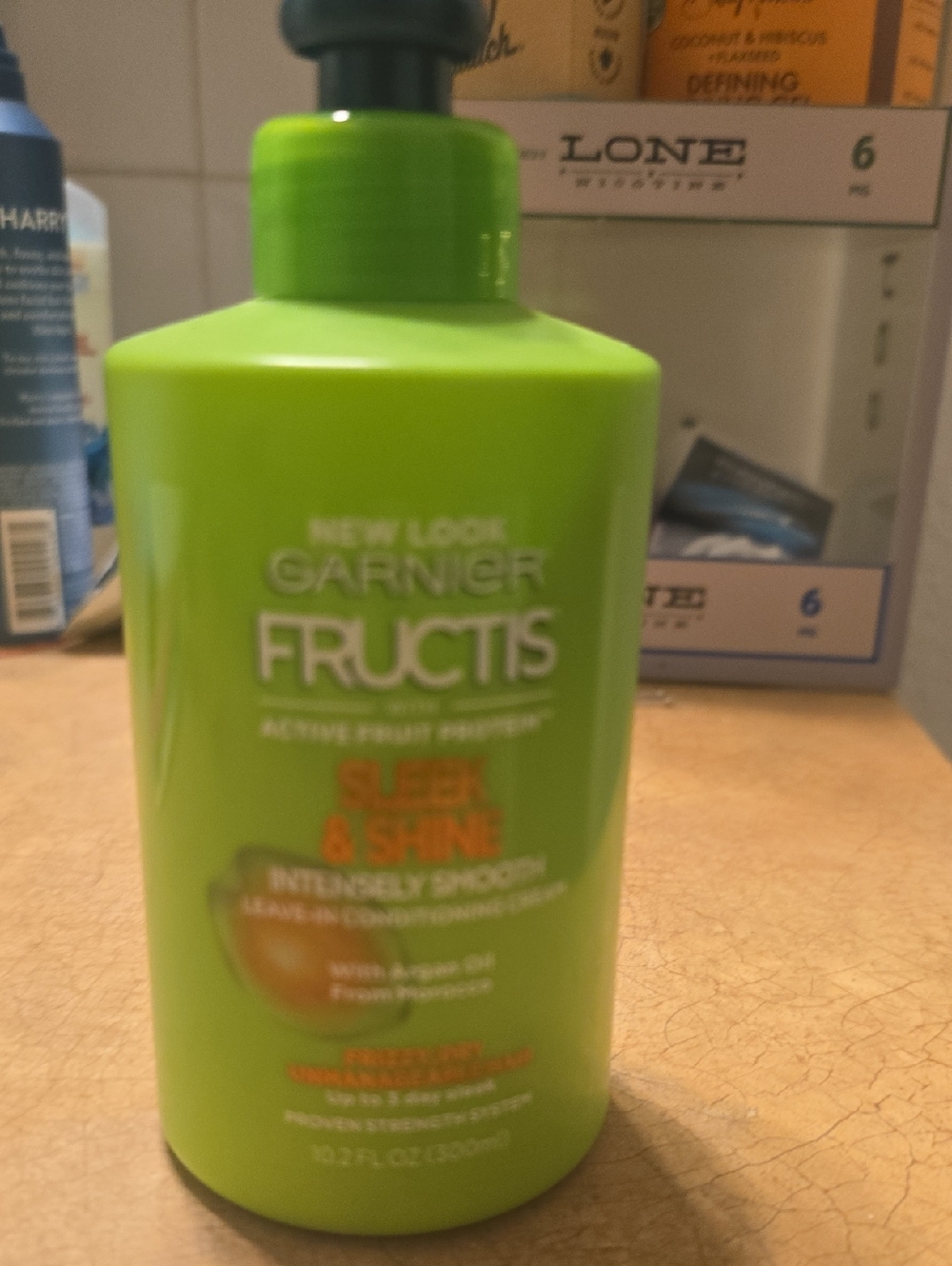 Garnier Fructis Sleek & Shine Leave-In Conditioning Cream — Bright Green Bottle